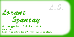 lorant szantay business card